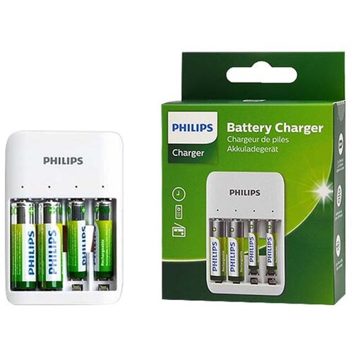 Philips četvoro-kanalni punjač baterija za nimh usb + 2xAA 1300mAh + 2xAAA 700mAh Slike
