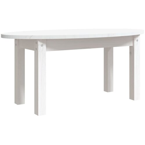 Maison Chic Klubska mizica - kavna mizica - Nizka mizica bela 80x40x35 cm trdna borovina, (21754267) Cene