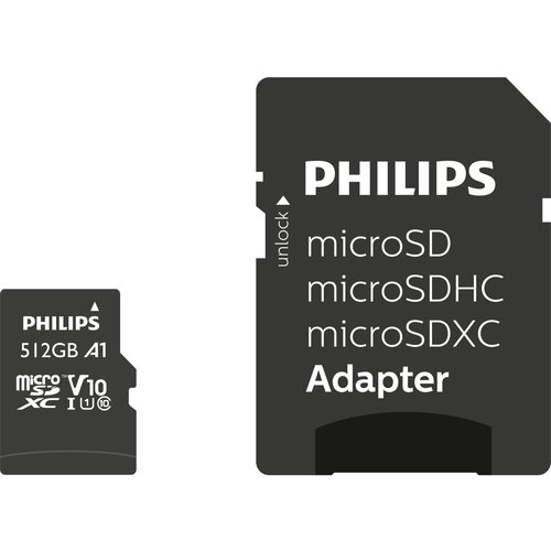 Philips MicroSDXC Card 512GB Class 10 UHS-I U1 incl. Adapter - memorijska kartica sa adapterom Cijene
