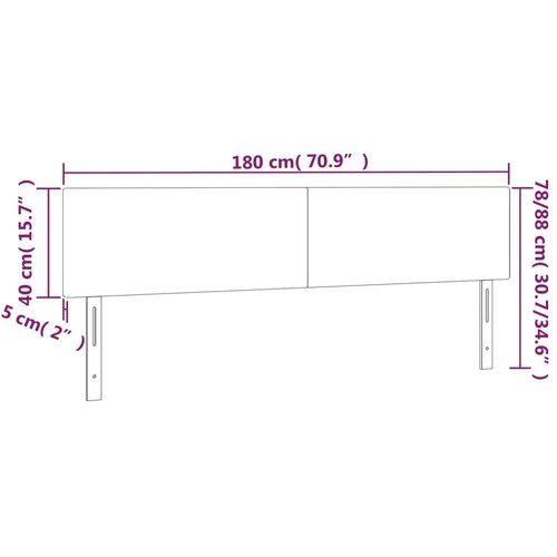  Uzglavlja 2 kom tamnosiva 90x5x78/88 cm od tkanine Slike