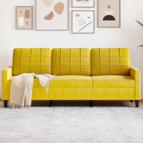 vidaXL Trosjed žuti 180 cm baršunasti Cijene