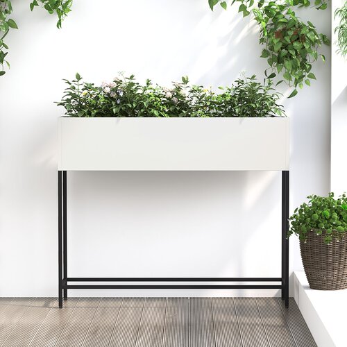 vidaXL Bijeli Metal 100 x 26 x 82 cm Jednostavno Podne sadilice Cijene