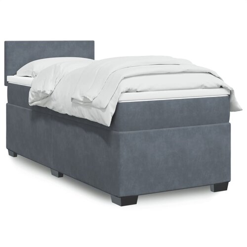 VidaXL Box spring krevet s madracem tamnosivi 100x200 cm bar&amp;scaron;unasti Slike