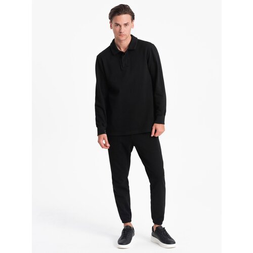 Ombre Men&amp;#039;s tracksuit set sweatshirt with polo collar + pants Slike
