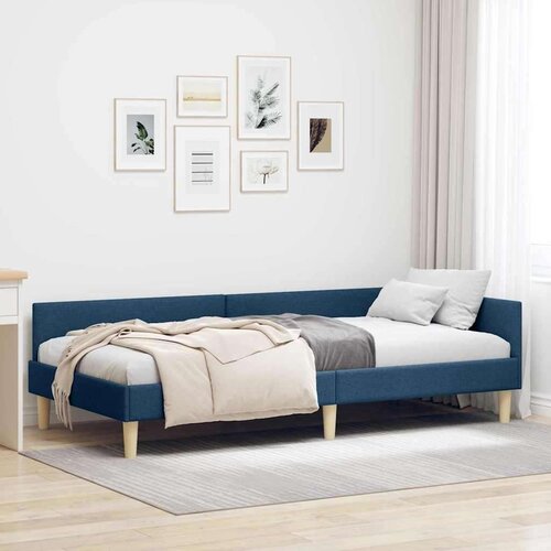 vidaXL Kutni okvir kreveta Ostalo s uzglavljem Plava 100 x 200 cm Cene