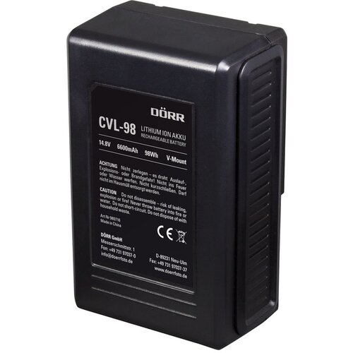 D&amp;Ouml;RR CVL-98 Compact V-Mount Li-Ion-Akku f&amp;uuml;r LED-Dauerlicht DLP-820/DLP-2000 Slike
