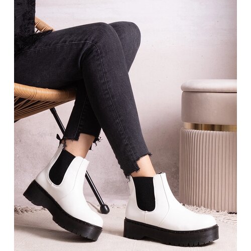Gemre White platform ankle boots Lessaya Cene