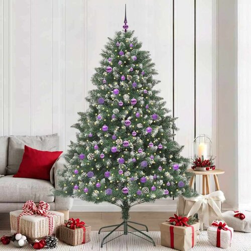 vidaXL Umestno božično drevo med 300 LED Zelena 140 x 140 x 210 cm Cene