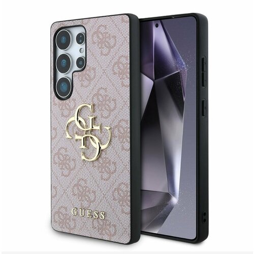 Guess PU 4G Metal Logo Zadn&iacute; Kryt pro Samsung Galaxy S25 Ultra Pink Ovitek za telefon Vijolična Cene