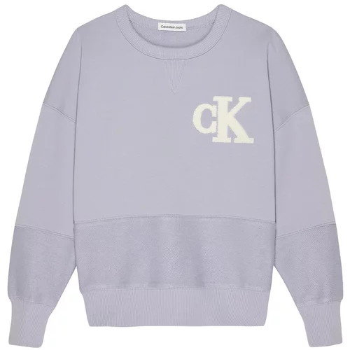 Calvin Klein Jeans Sweater majica pastelno ljubičasta / bijela