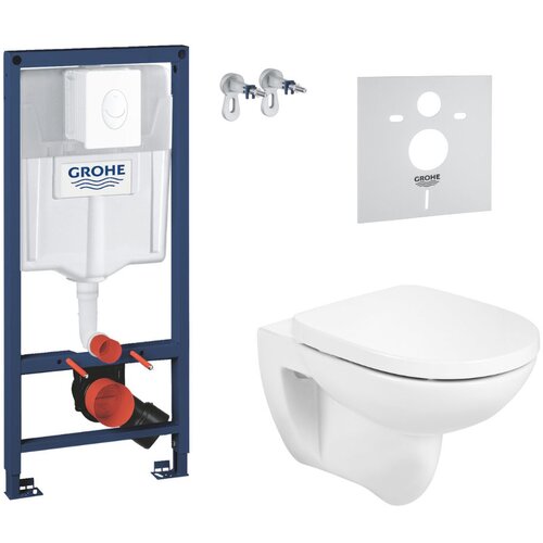 Grohe roca set ugradni vodokotlić bela tipka wc šolja debba round i wc daska Slike