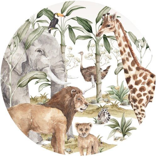 Dekornik Dječja zidna naljepnica Savanna World in a Circle, &amp;oslash; 200 cm Slike