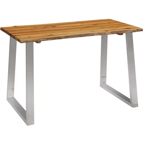 vidaXL Jedilna miza 120x65x75 cm trden akacijev les in nerjaveče jeklo