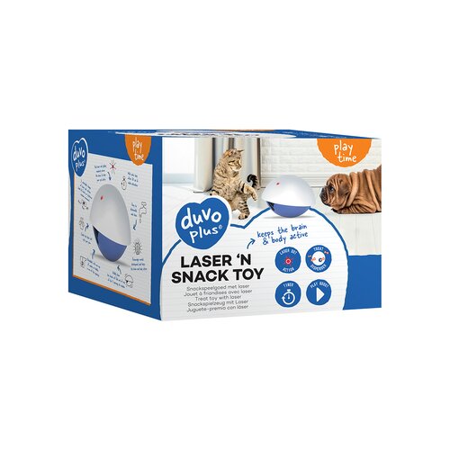 Duvo igračka za pse laser n snack toy 19x19x15cm, belo-plava Cene