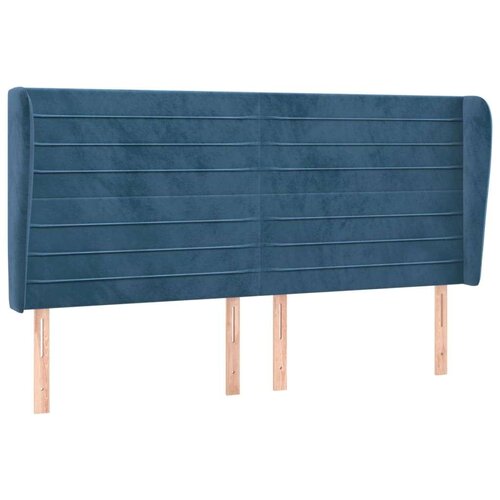  Uzglavlje s u&amp;scaron;ima tamnoplavi 183x23x118/128 cm bar&amp;scaron;unasti Slike