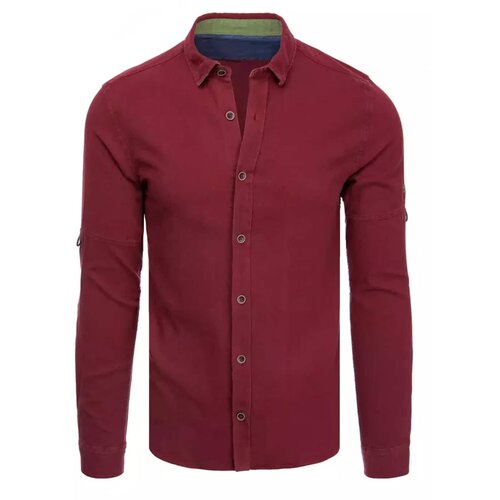 DStreet Men's burgundy shirt DX2252 Slike