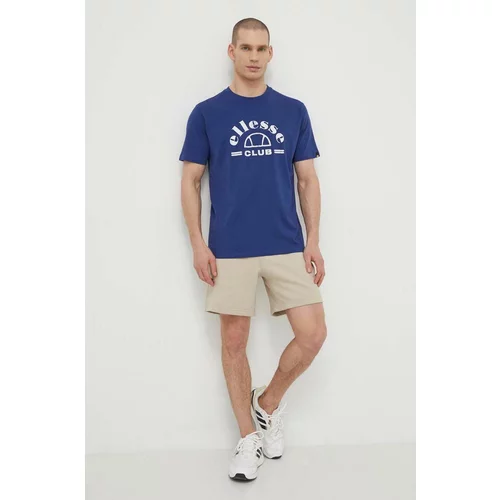 Ellesse Bombažna kratka majica Club T-Shirt moška, mornarsko modra barva, SHV20259