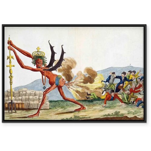  Slika - Jacques-Louis David &amp;ndash; Caricature of the English Government 120x80 U crnom drvenom okviru Slike
