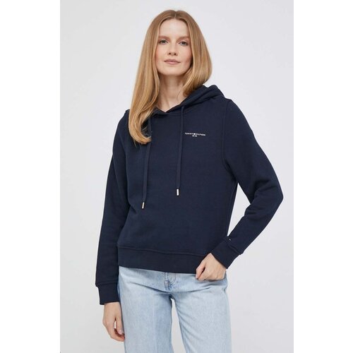 Tommy Hilfiger Dukserica za žene, boja: tamno plava, s kapuljačom, bez uzorka Slike