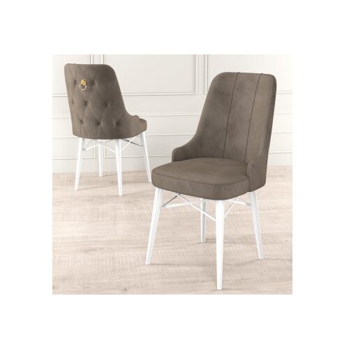 Hanah home Pare set stolica, 46x94x46 cm, 4 dijela, Bijelo-smeđa Cene