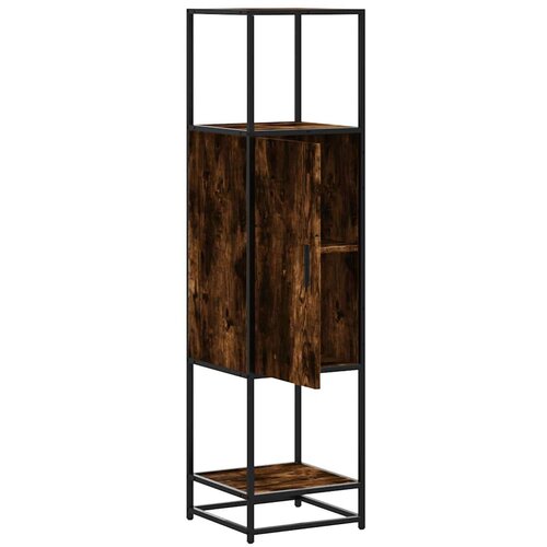 VidaXL Visoka ploča dimljeni hrast 35,5x35x139cm izrađeno drvo i metal Slike