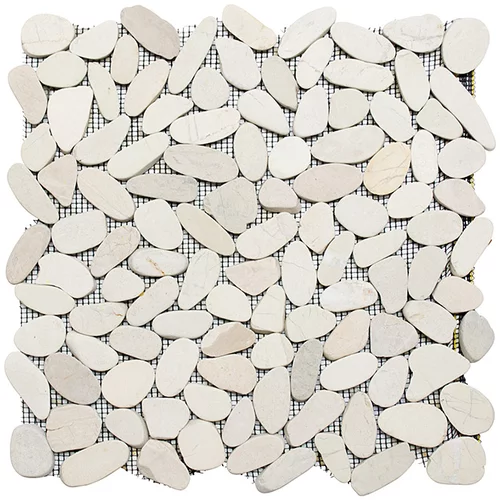 Uni mozaik pločica slice (30,5 x 30,5 cm, bijele boje, mat)