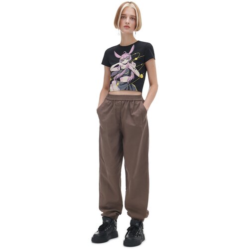 Cropp ženska majica kratkih rukava s printom - Crna  2324W-99X Cijene