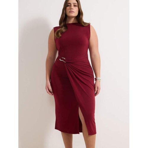 Trendyol Ženska haljina Tbbss25Ah00248, Bordo Cene