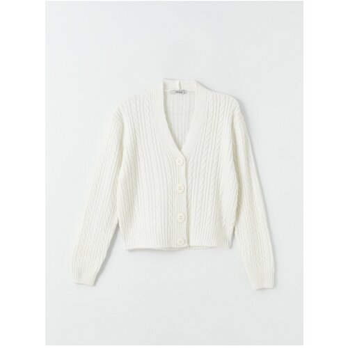 LC Waikiki Women&amp;#039;s V-Neck Patterned Long Sleeve Knitwear Cardigan Slike