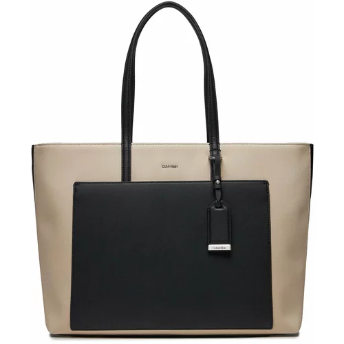 Calvin Klein Shopper torba toplo smeđa / crna