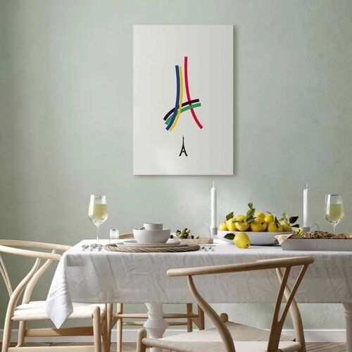  Slika - Eiffel Tower - Colorful Graphics - Abstraction 80x120 Premium Print Slike