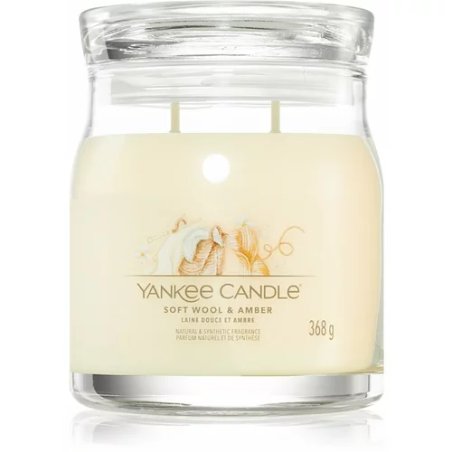 Yankee Candle Soft Wool & Amber dišeča sveča 368 g