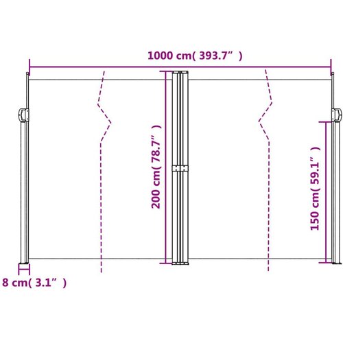  Bočna tenda na uvlačenje plava 200x1000 cm Slike