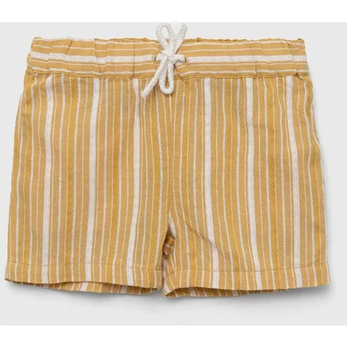 United Colors Of Benetton Bombažne kratke hlače za dojenčke rumena barva