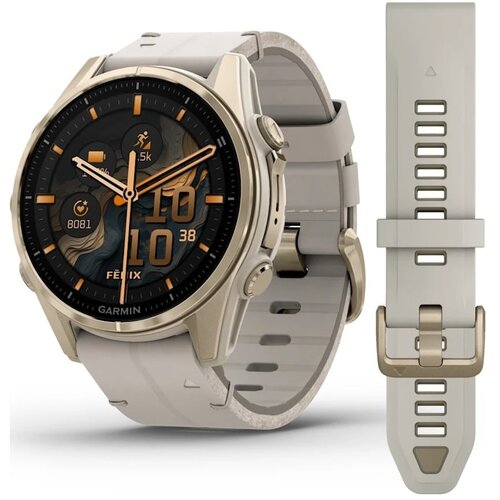 Garmin fenix 8 3.3 cm (1.3) amoled 43 mm digital 416 x 416 pixels touchscreen gold wi-fi gps (satellite) Cene