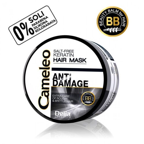 Delia CAMELEO BB - ANTI DAMAGE - Maska sa keratinom i uljem makadamije za izuzetno o&amp;scaron;tećenu i suvu kosu - Bez soli 200ml Slike