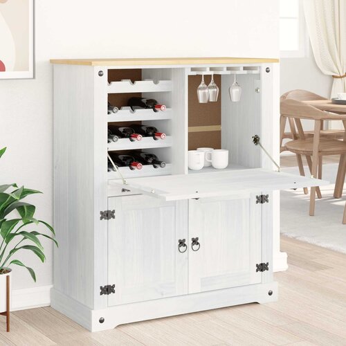  Ormar za vino Bijelo 97 x 45 x 114 cm Čvrsto borovo drvo Cijene