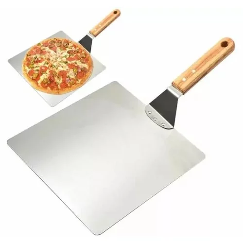  Snažan reket za pizzu od nehrđajućeg čelika s drvenom ručkom od 44 cm