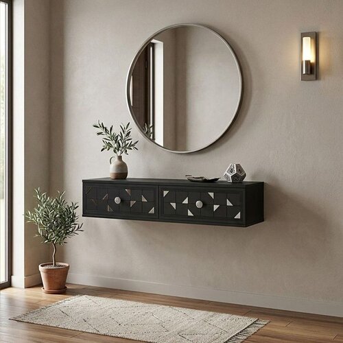 Hanah home komoda Moka 120, 120 cm, antracit / srebrna Cene