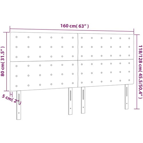  LED uzglavlje sivo 160x5x118/128 cm od umjetne kože Slike
