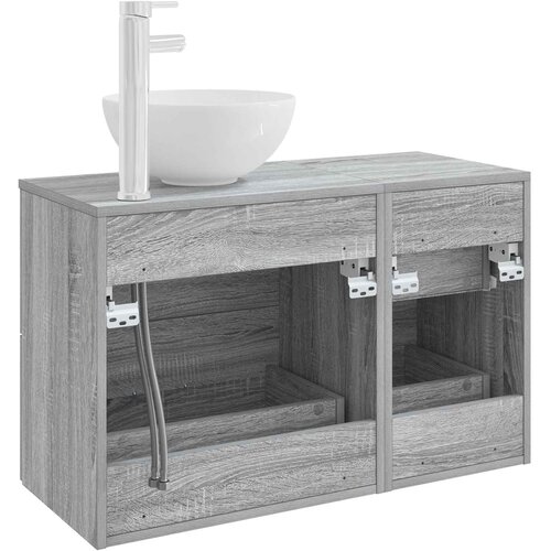  Set namje&amp;scaron;taja za kupaonicu 2 kom. Siva Sonoma 49,5 x 41 x 80 cm Slike