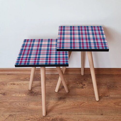 Hanah home 2Shp368 - navy blue navy bluepinklight pink nesting table (2 pieces) Cene