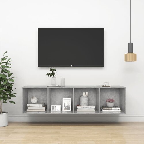 VidaXL Stenska TV omarica betonsko siva 37x37x142,5 cm iverna plo&amp;scaron;ča Slike
