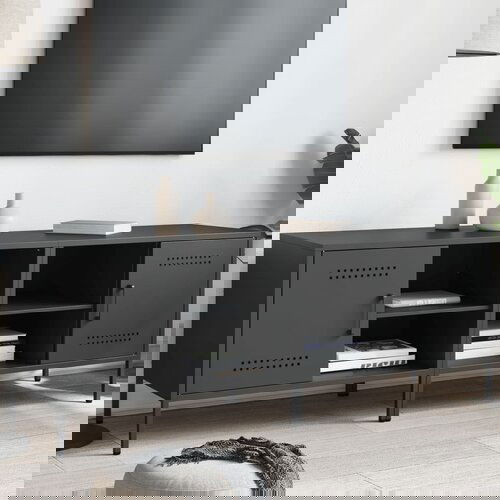 VidaXL TV omarica 2 kosa črna 68x39x50,5 cm jeklo Slike