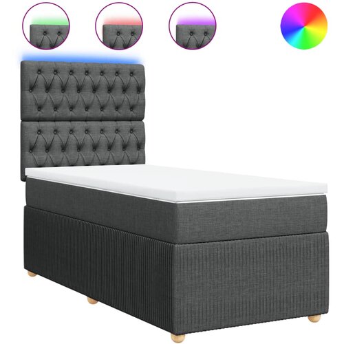 Maison Chic Box spring postelja - Vzmetna postelja z vzmetnico temno siva 90x200 cm blago SL17371, (21894983) Cene