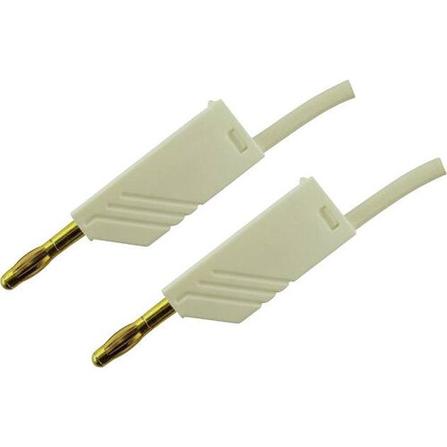 SKS Hirschmann 4mm PVC-test lead\, on both sides stackable plugs - Au\, 2\,5mm²\, 100 cm Merilni kabel 1m bela\, MLN 100/2\,5 934063707, (20423201) Cene