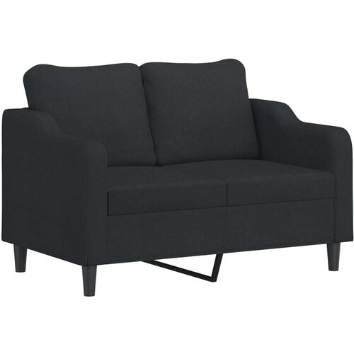  3-dijelni set sofa s jastucima crni od tkanine Slike