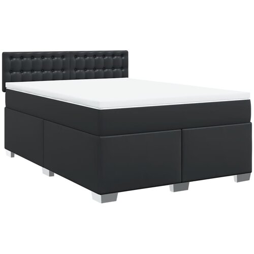 Maison Chic Box spring postelja - Vzmetna postelja z vzmetnico črn 160x200 cm umetno usnje SL11158, (21902014) Cene