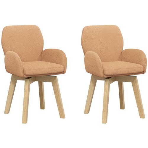 vidaXL Okretne blagovaonske stolice 2 kom. Boucl&eacute; Bež 54 x 58 x 87 cm - Bež 2 Cijene