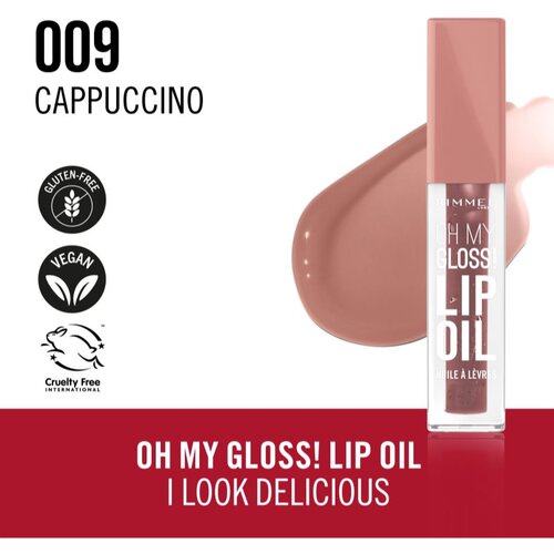 Rimmel London Oh My Gloss! Lip Oil olje za ustnice z vlažilnim učinkom odtenek 009 Cappuccino 4.5 ml Slike